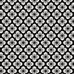 Wall Mural - Seamless Japanese pattern with floral motif vector