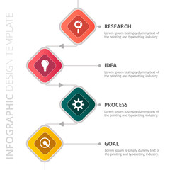 Wall Mural - Process infographic template design with 4 steps - Vector Illustration 