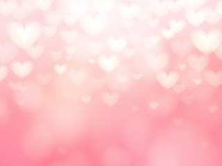 abstract heart pink light or bokeh background. valentine day concept