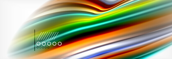 Fluid liquid colors abstract background, colorful geometric background - fluid shapes composition
