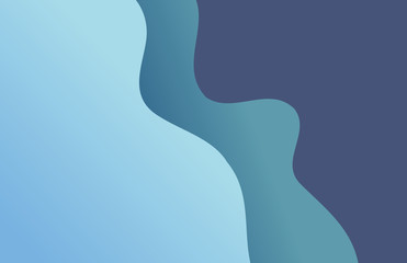 Wall Mural - blue paper cut wave layered shapes background