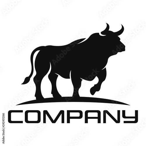Silhouette Of An Angry Bull Logo Buy This Stock Vector And