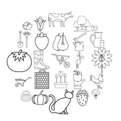 Wall Mural - Agriculturalist icons set. Outline set of 25 agriculturalist vector icons for web isolated on white background