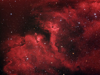 Wall Mural - zoom on star forming region in soul nebula (also known as ic 1848) in the constellation cassiopeia. 