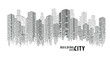 Abstract Futuristic City vector, Dots Building in the City.
