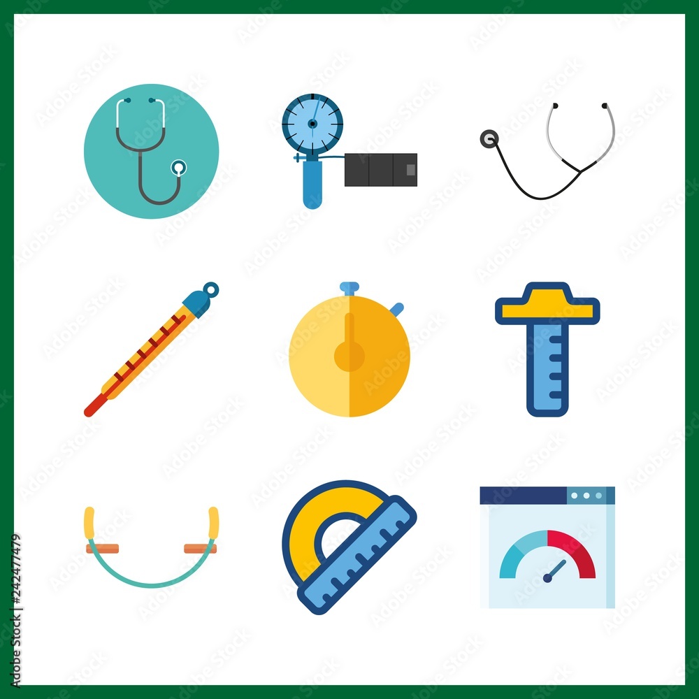 9 measurement icon. Vector illustration measurement set. ruler and ...