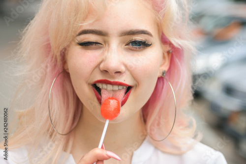 Girl With Fashion Makeup Hair Loss And Care Beauty Salon And