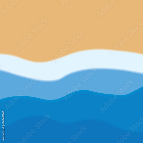 Fotografie, Obraz wavy sea and beach background- vector illustration