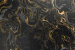 canvas print picture - marble ink paper texture black grey gold