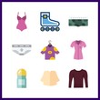 9 body icon. Vector illustration body set. underwear and shirt icons for body works