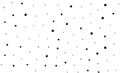 seamless pattern hand drown spots, polka dots. random dots, bubbles, circles. background with black 