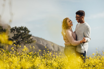 Wall Mural - couple in love dancing outdoors