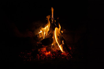 fire on black background