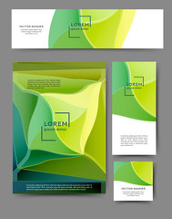 Wall Mural - Set flyers waves