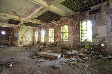 derelict factory interior