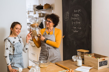 preparing delicious biscuits together