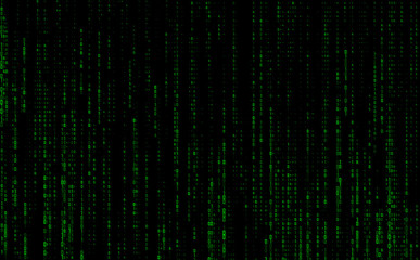Wall Mural - stream binary matrix code on screen. computer matrix numbers. the concept of coding, crypto exchange