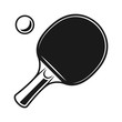 Racket for ping pong and ball vector black objects