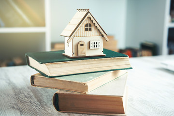 house model on books