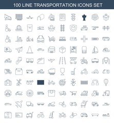 Poster - 100 transportation icons