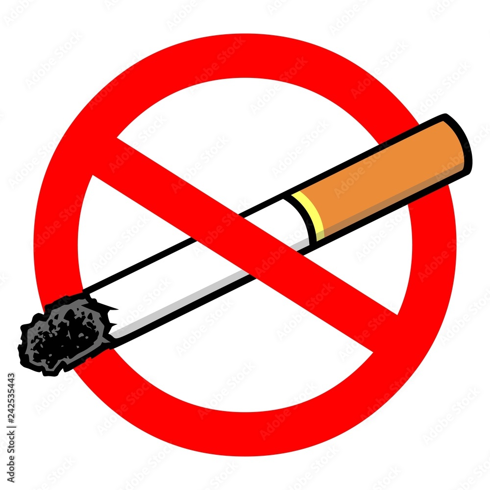 cigarette animated picture Cigarette Ban - A vector cartoon illustration of a no smoking sign. Stock  Vector