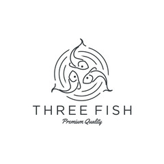 Poster - fish logo seafood badge design. tuna fish logo emblem label seafood vector icon. Creative symbol of fishing club or online shop.