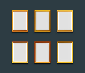 Wall Mural - picture frames on wall. gallery. vector