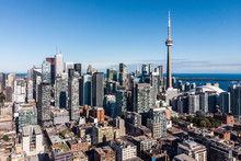 Aerial View Of Downtown Toronto, Ontario, Canada.