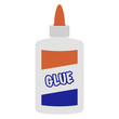 Bottle of Glue Illustration - Bottle of white glue with orange top isolated on white background