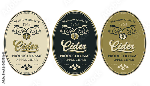 Fotomural collection of labels for various cider types