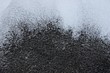 black white texture of ash and snow outside