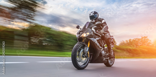 Fotomural motorbike on the road riding