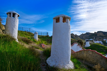 Wall Mural - Guadix cave houses chimneys in Granada