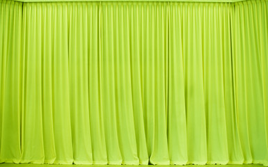 Uneven Big Curtain Screen drape wave two side as background, open close at center with shadow and lighting for drama theater performance stage. Show wide fabric cloth copy space marketing text logo