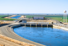 The "Dos Amigos" Pumping Plant Pushes Water Up Hill On The San Luis Canal, Part Of The California Aqueduct System; Los Banos, Central California