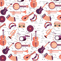 Canvas Print - professional instruments to music festival background