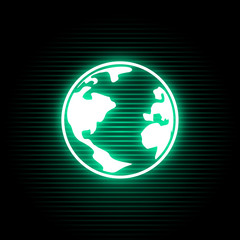 Sticker - world neon symbol