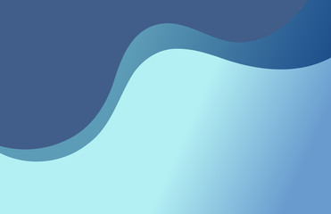 Wall Mural - blue paper cut wave layered shapes background
