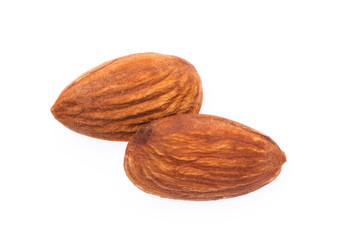 Wall Mural - Almonds isolated on white background