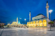 View of Selimiye Mosque and Mevlana Museum at night in Konya, Turkey