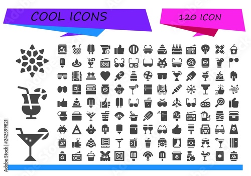 Fotografia Vector icons pack of 120 filled cool icons