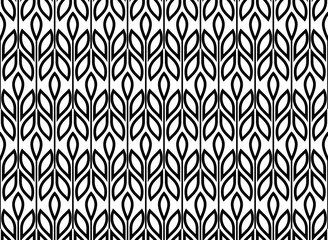  Flower geometric pattern. Seamless vector background. White and black ornament. Ornament for fabric, wallpaper, packaging, Decorative print