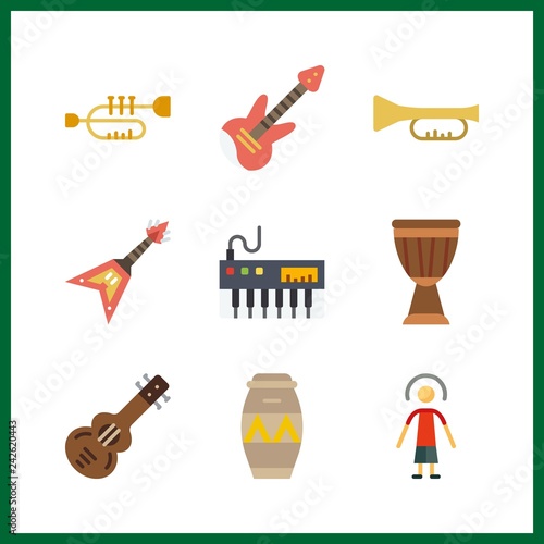 9 Jazz Icon Vector Illustration Jazz Set Electric Guitar And Drum Icons For Jazz Works Stock Vector Adobe Stock