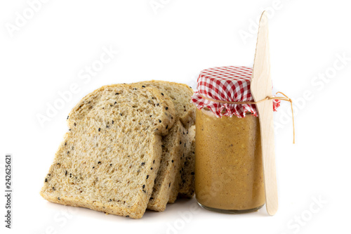 Fotografie, Obraz sliced Whole wheat bread and peanut Butter