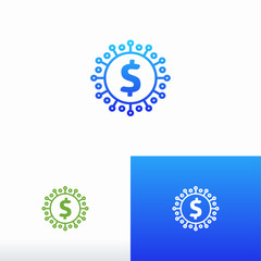 Wall Mural - pixel money logo designs concept vector, digital money logo symbol template
