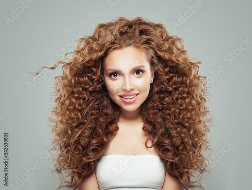 Perfect Redhead Girl With Long Healthy Curly Hair Hair Care