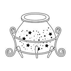 Sticker - magic witch cauldron icon