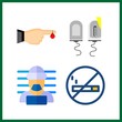 © Orxan - 4 bad icon. Vector illustration bad set. finger harm and criminal icons for bad works