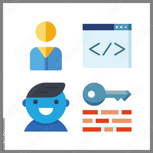 4 developer icon vector illustration