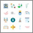 © Orxan - 16 pharmacy icon. Vector illustration pharmacy set. test tube and medical tape icons for pharmacy works